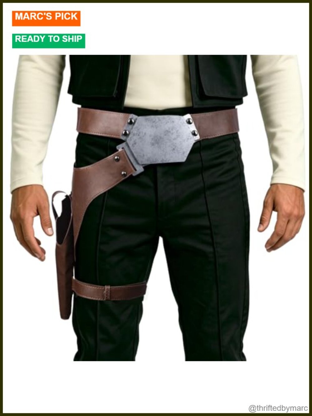 Han Solo Belt Buckle Holster Accessories for Men PU Leather